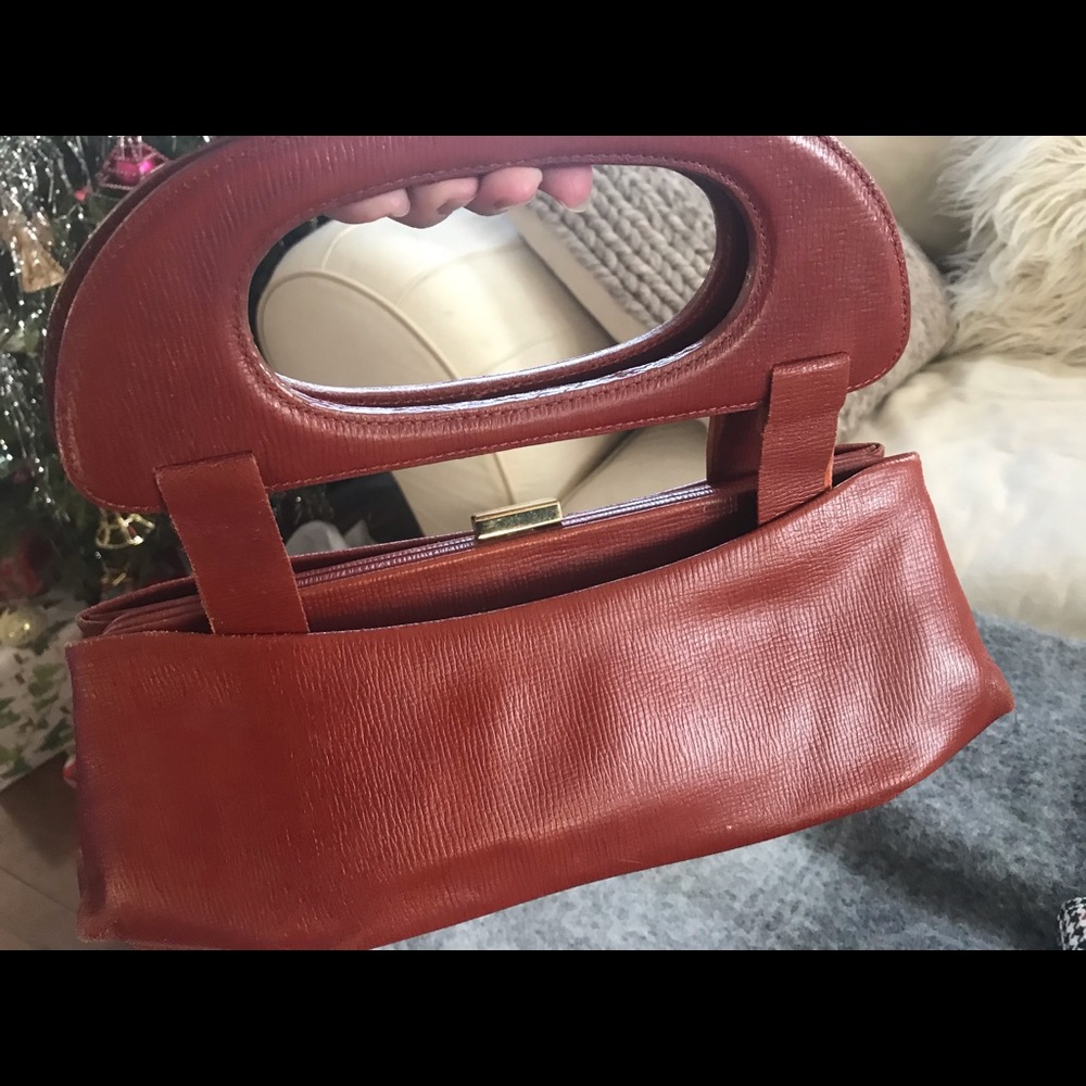 Rare! Vintage 100% Red Leather DKNY Handbag